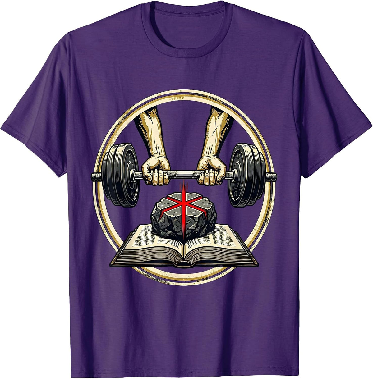 Iron Sharpen's Iron Christian Men Bible Scripture Gym T-Shirt - Purple