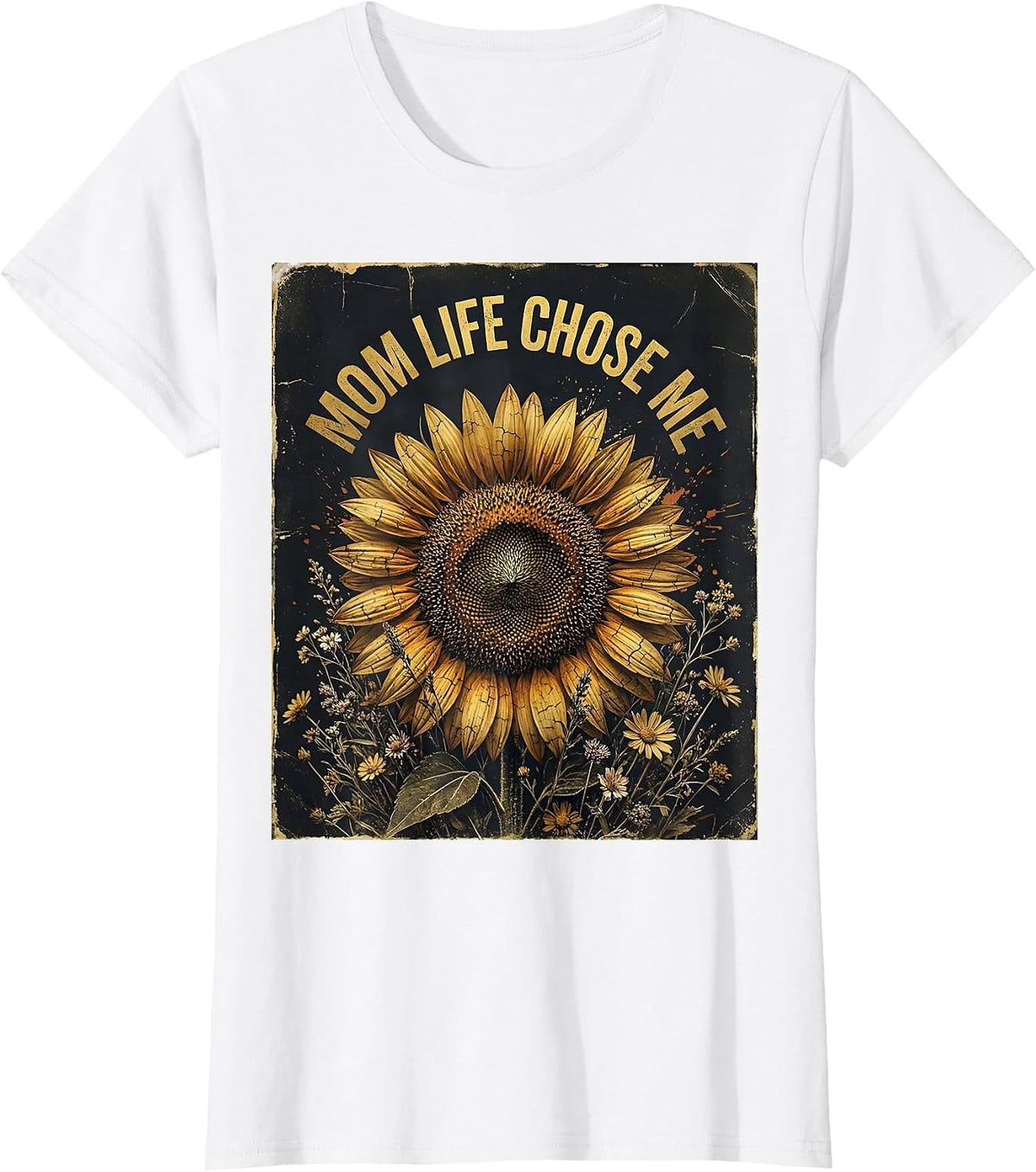 Mom Life Chose Me Motherhood Graphic Design T-Shirt - White