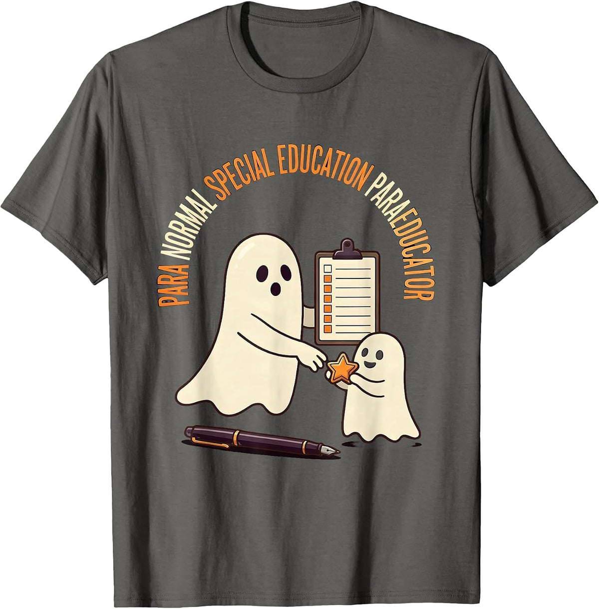 Men's Para Normal Special Education Paraeducator Halloween T-Shirt - Asphalt Grey