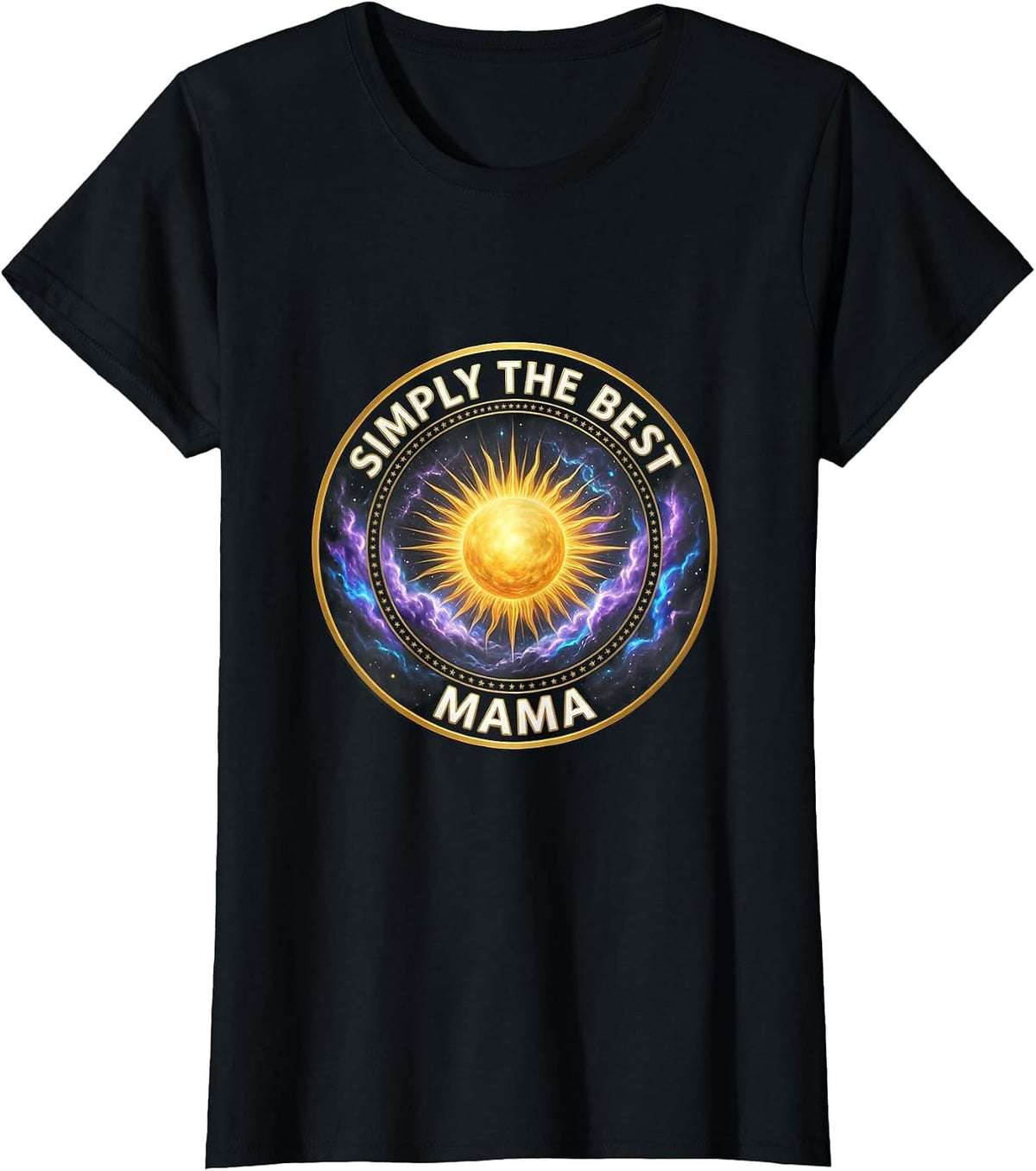 Simply The Best Mama Graphic Design T-Shirt - Black