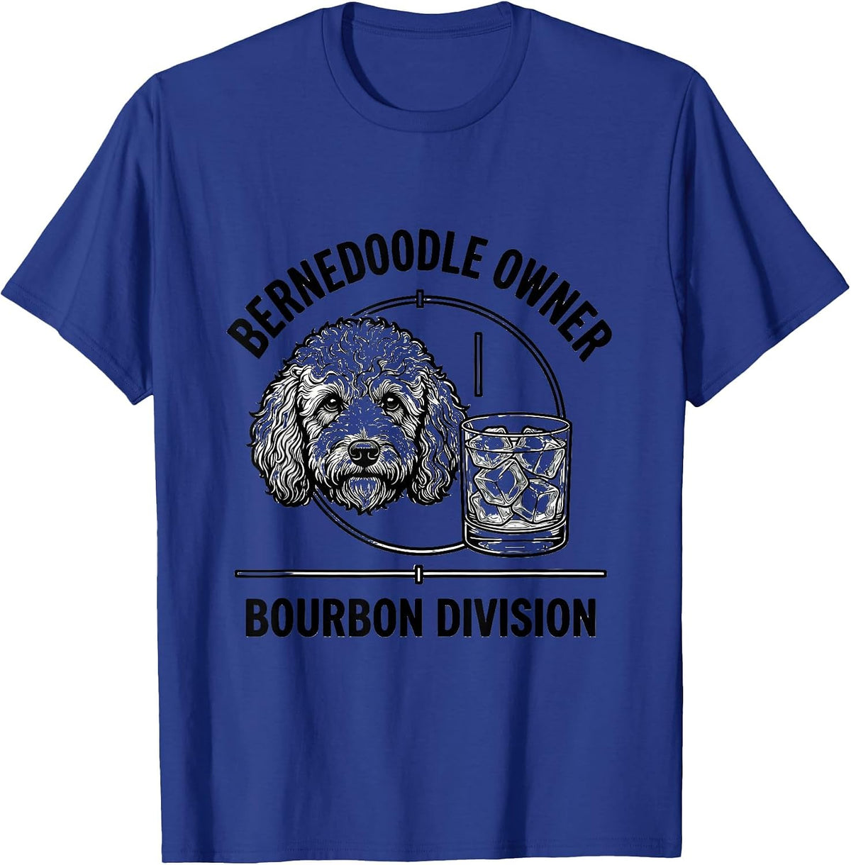 Men's Bernedoodle Owner Bourbon Division Funny Dog Lover Coffee T-Shirt - Royal Blue