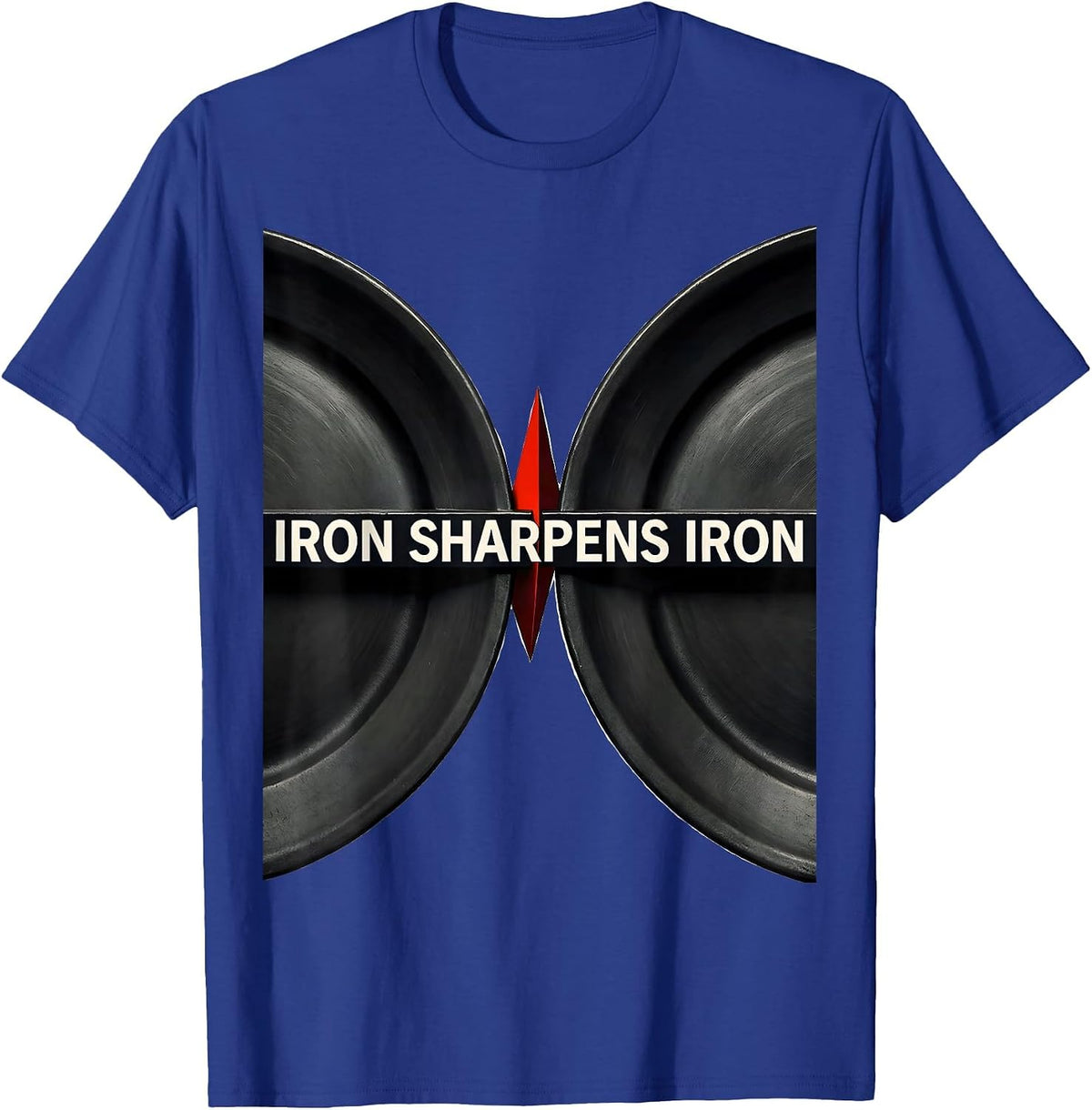 Men's Iron Sharpens Iron Constructivist Faith-Based Gym Workout T-Shirt - Royal Blue