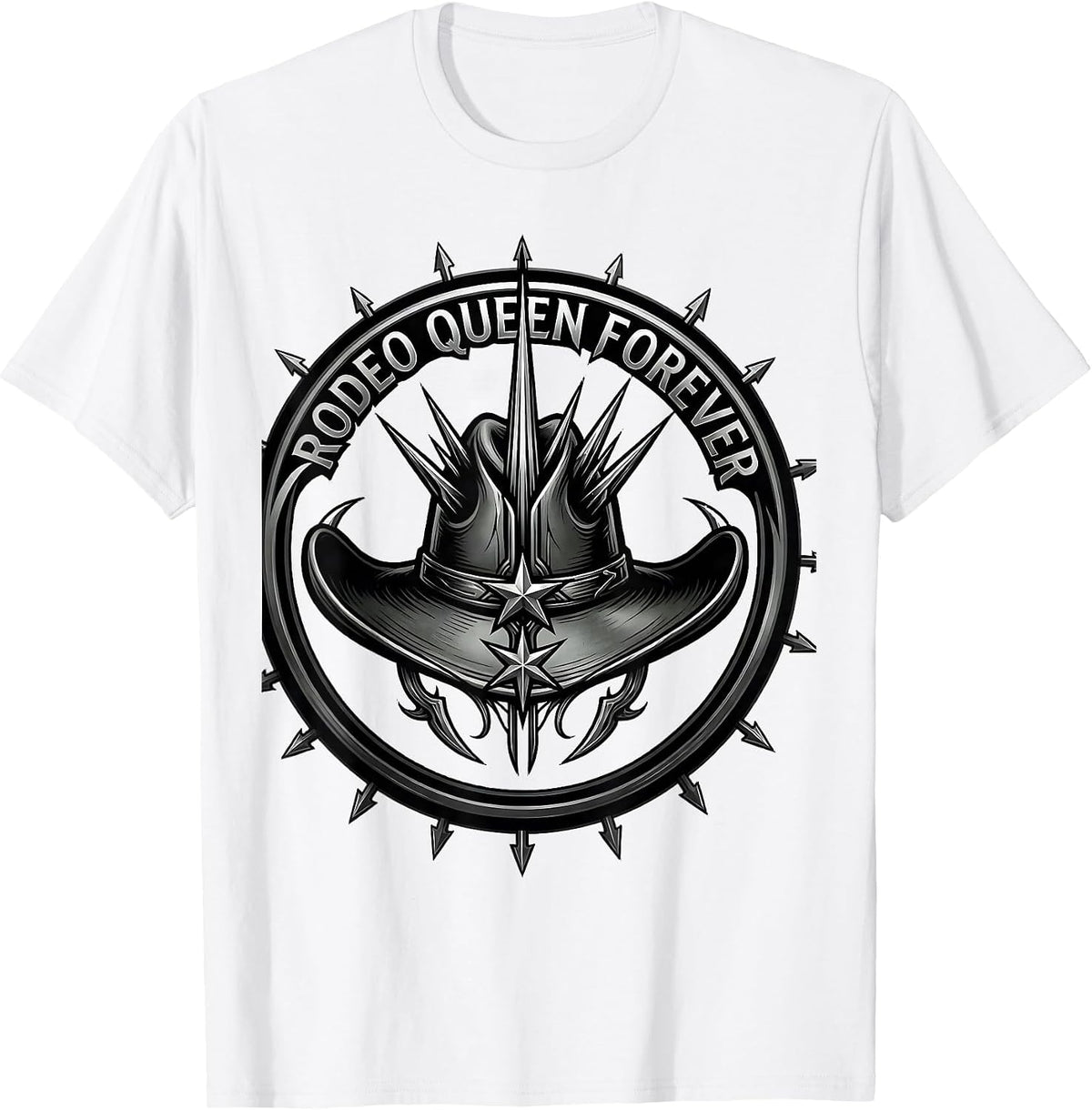 Men's Rodeo Queen Forever White Cowgirl Design T-Shirt - White