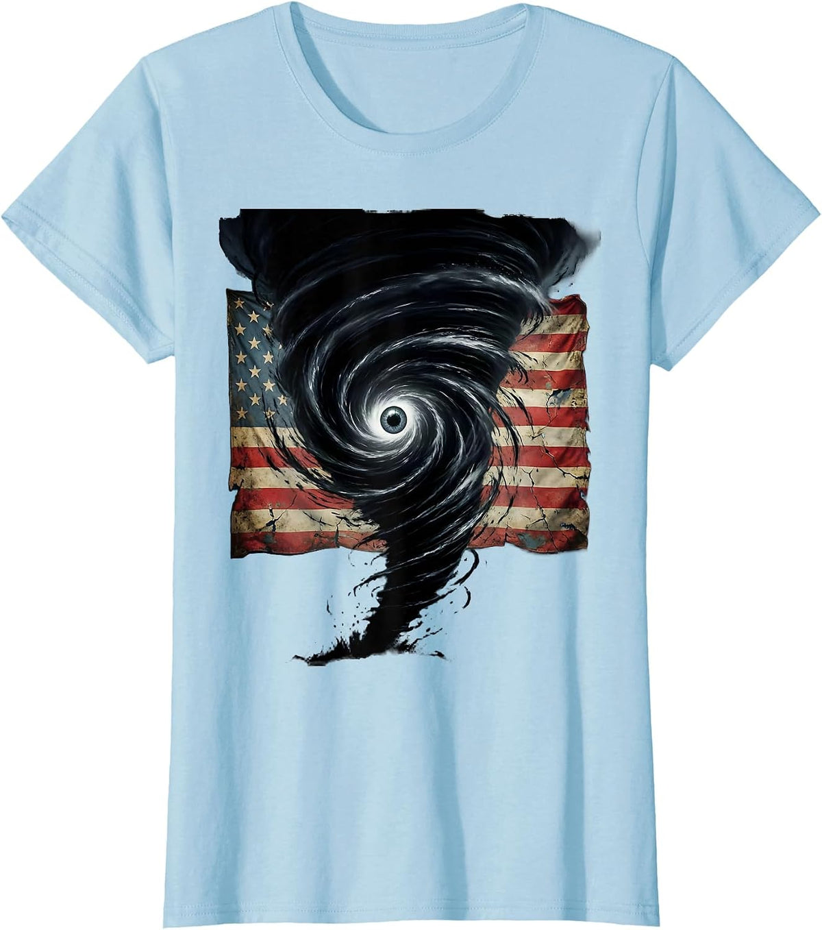 Women's Gulf of America Hurricane Aerial Spiral Design T-Shirt - Baby Blue