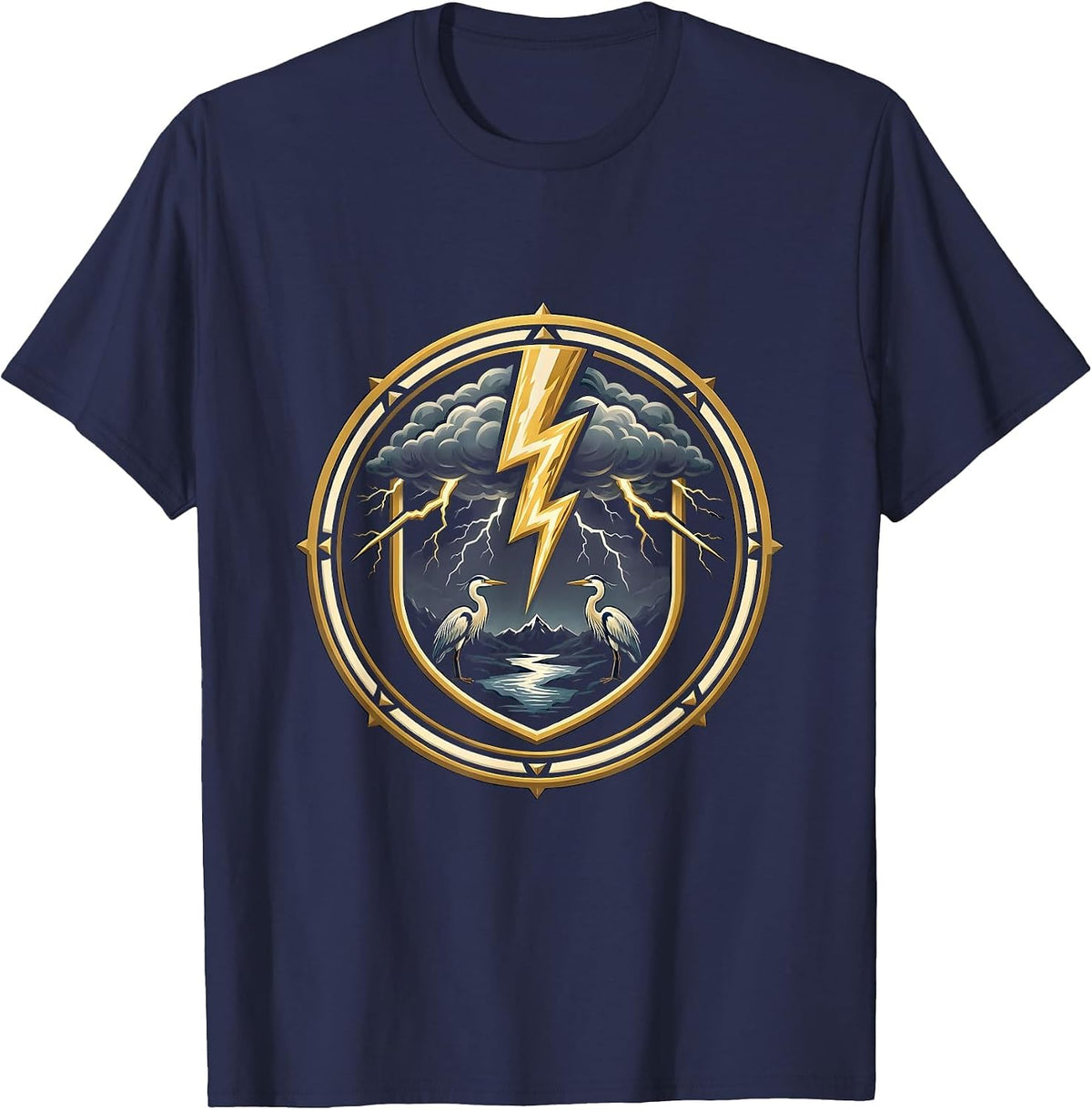 Catatumbo Lightning Storm Venezuela Night Art T-Shirt - Navy Blue