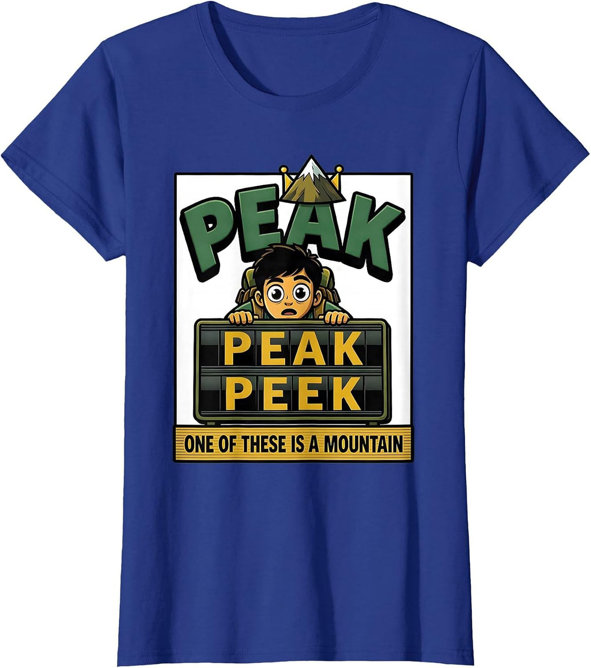 Women's Peak Peek One Of These Is A Mountain Funny Grammar Teacher T-Shirt - Royal Blue