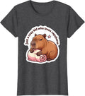 Women's just a cozy kid who loves capybaras Funny Capybara Gamer T-Shirt - Dark Heather Grey