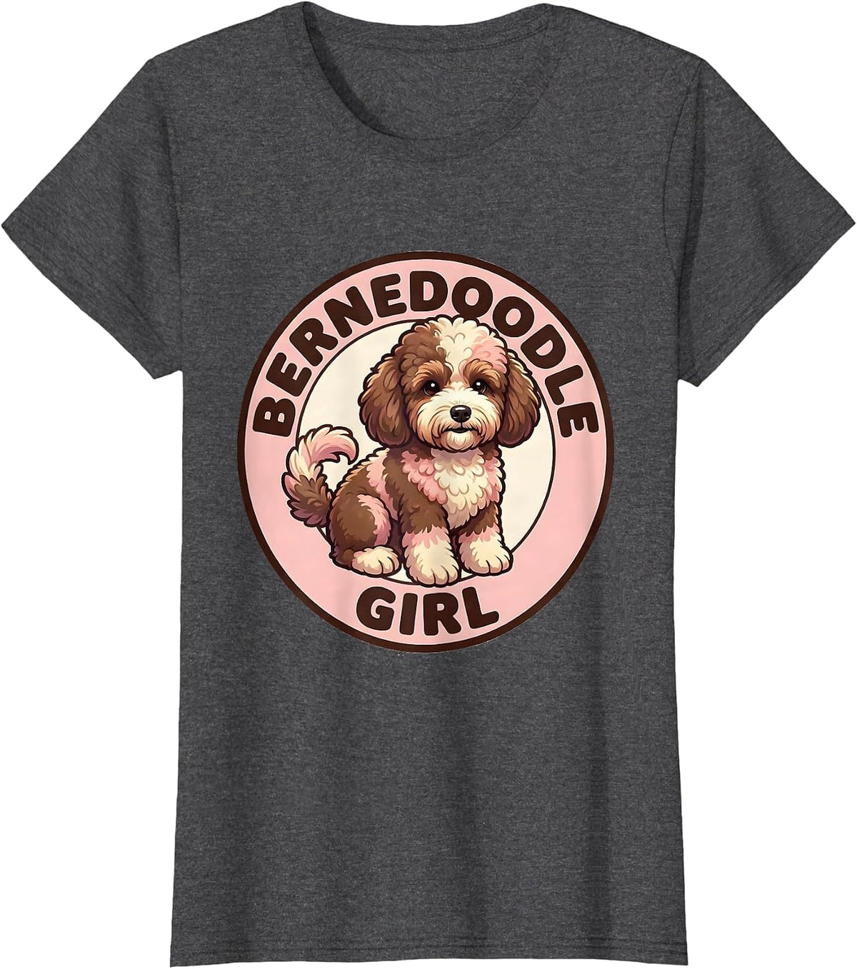 Women's Bernedoodle Girl Cute Kawaii Dog Lover Breed Pride T-Shirt - Dark Heather Grey