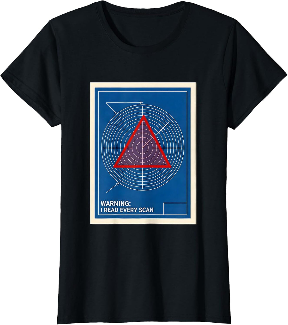 Warning: I Read Every Scan Technical Blueprint Meteorology T-Shirt - Black