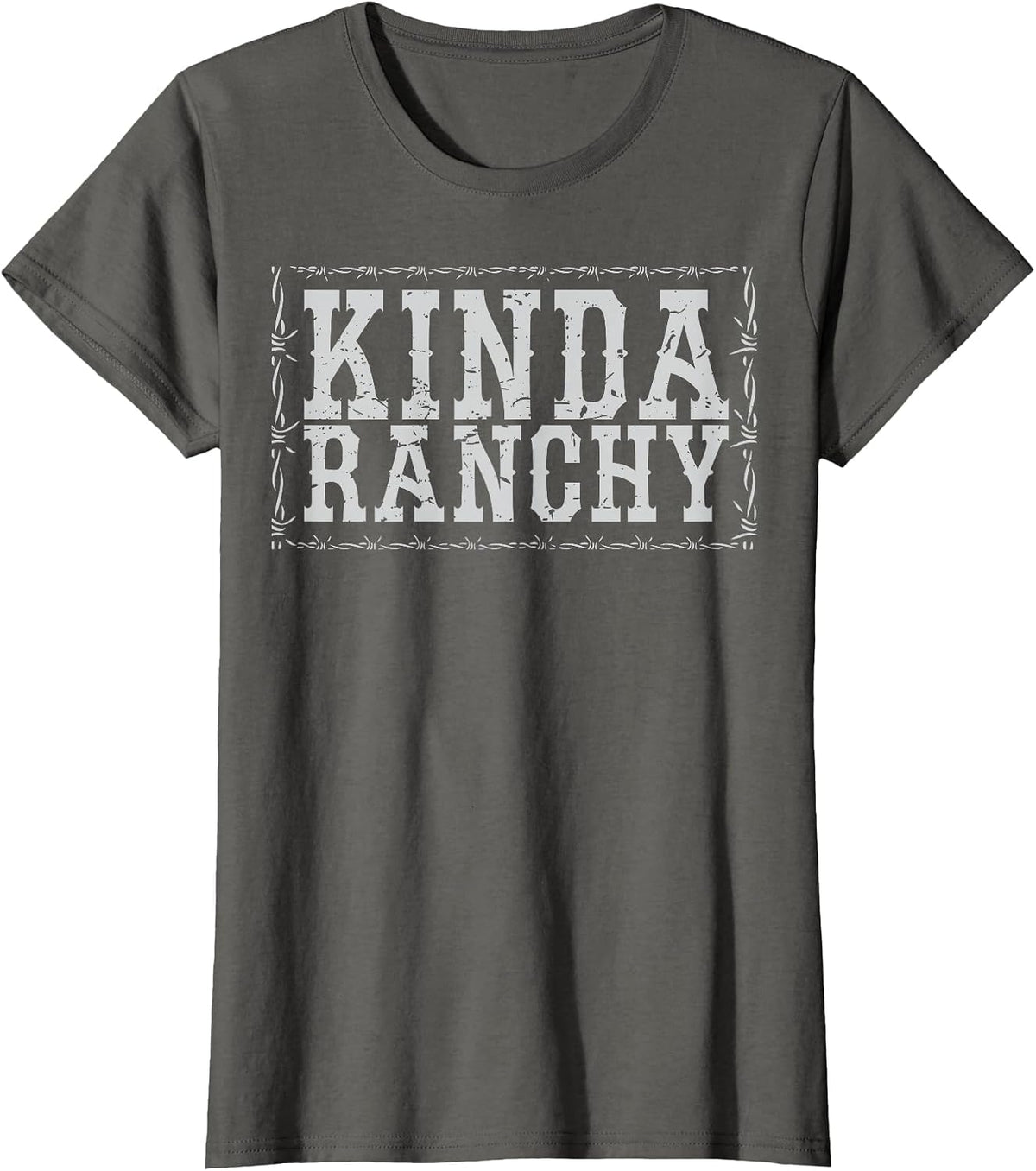 Kinda Ranchy Boho Cowgirl Western Howdy T-Shirt - Asphalt Grey