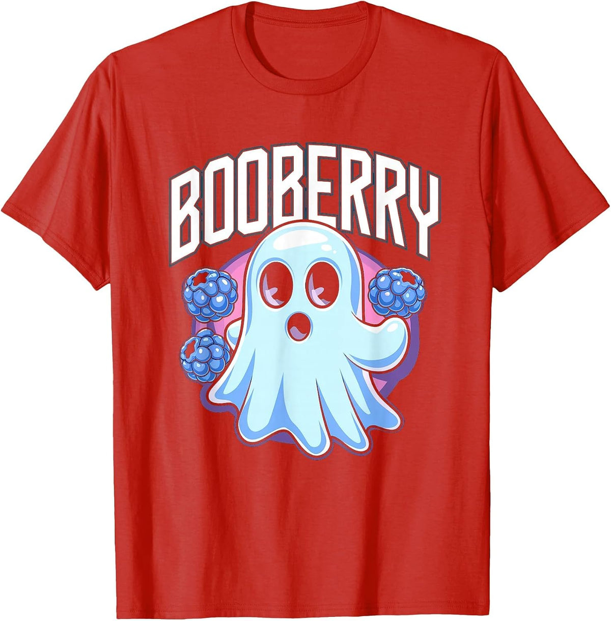 BooBerry Cute Ghost Blueberry Halloween Costume T-Shirt - Red