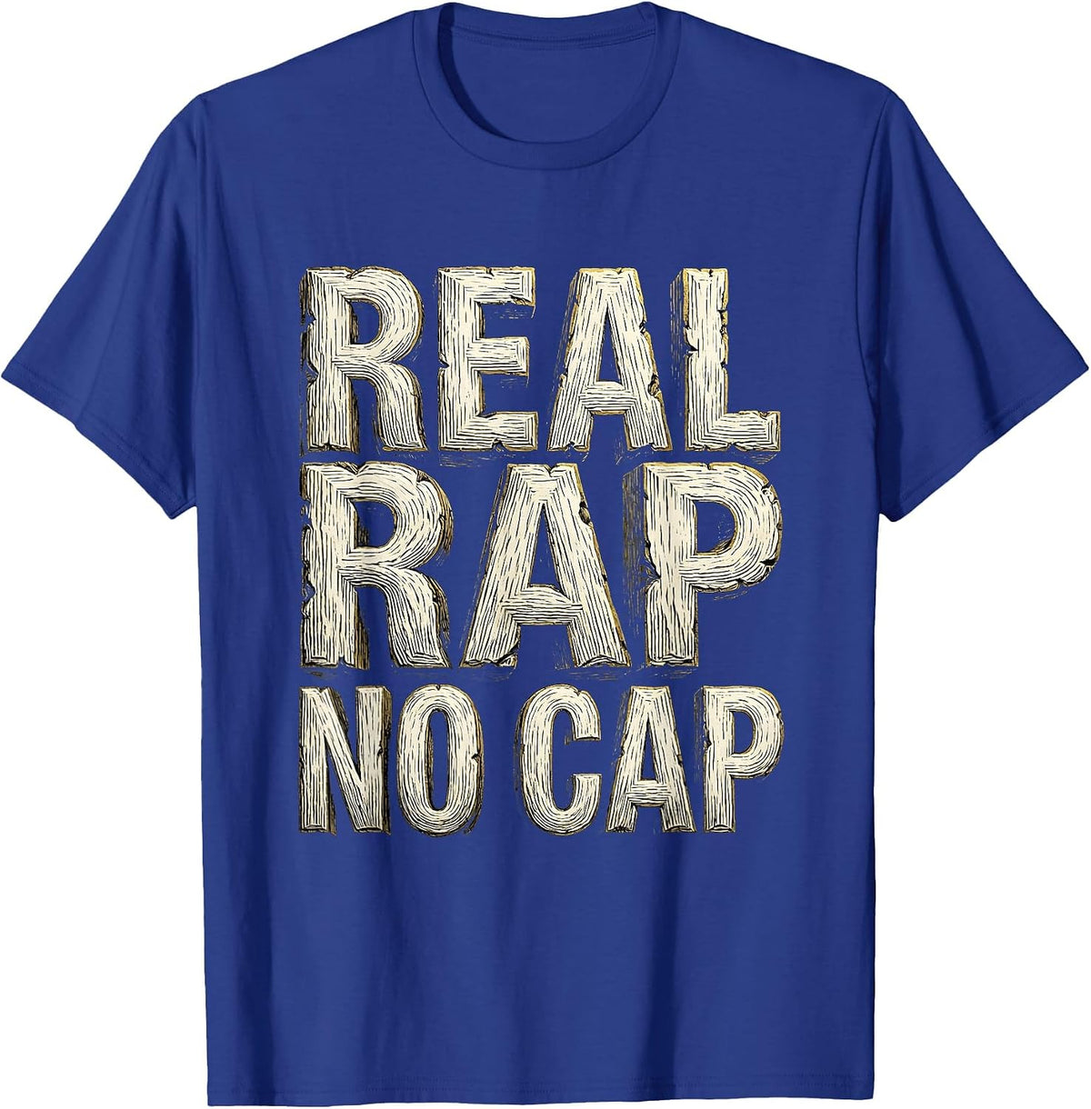 Real Rap No Cap Hip Hop Graphic Design T-Shirt - Royal Blue