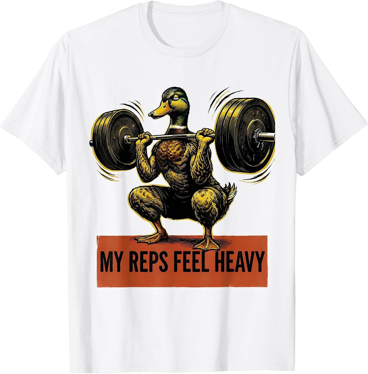 Men's My Reps Feel Heavy Funny Gym Weightlifting Workout Humor T-Shirt - White