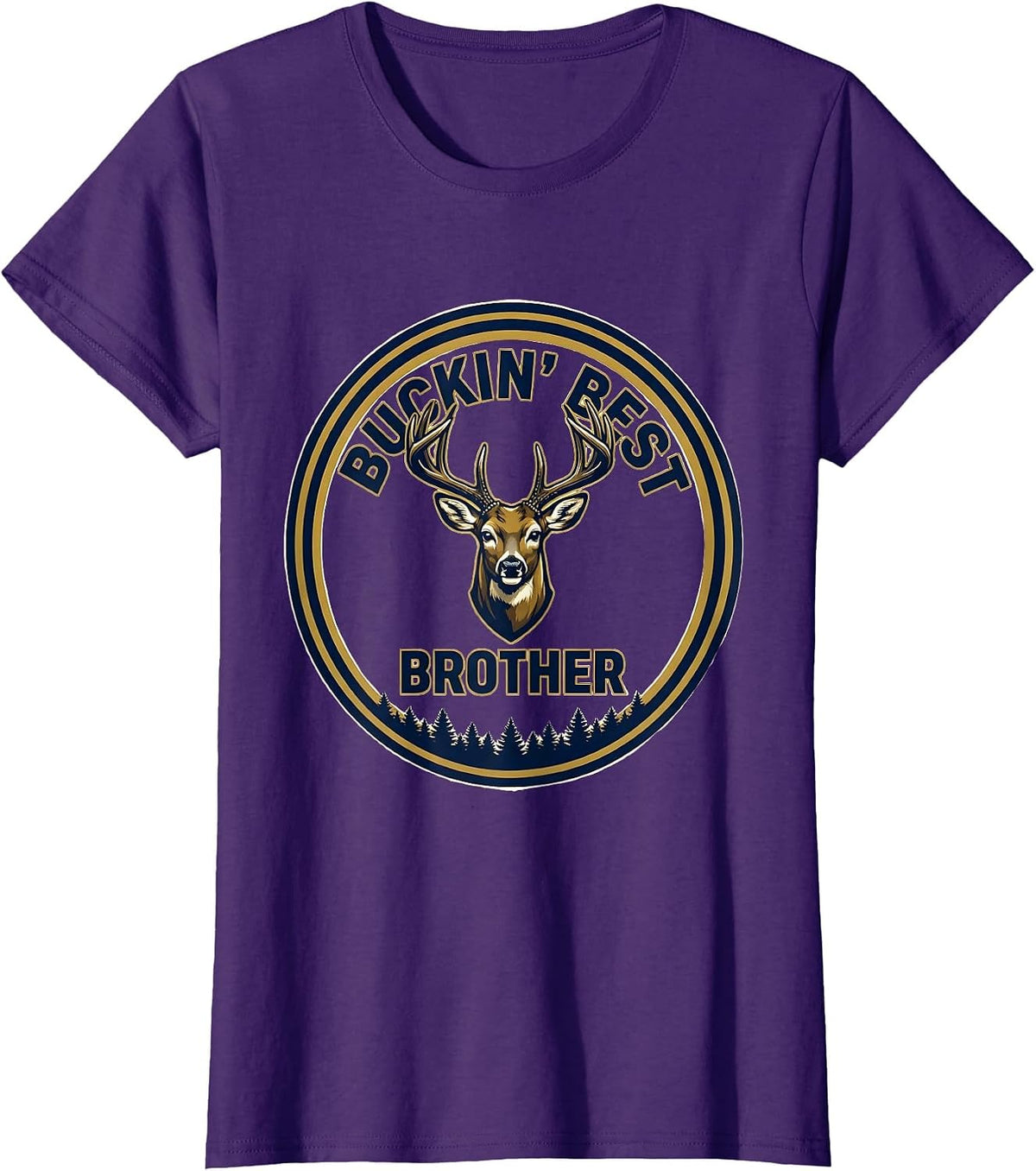 Women's Buckin' Best Brother Funny Deer Hunting Dad Humor T-Shirt - Purple