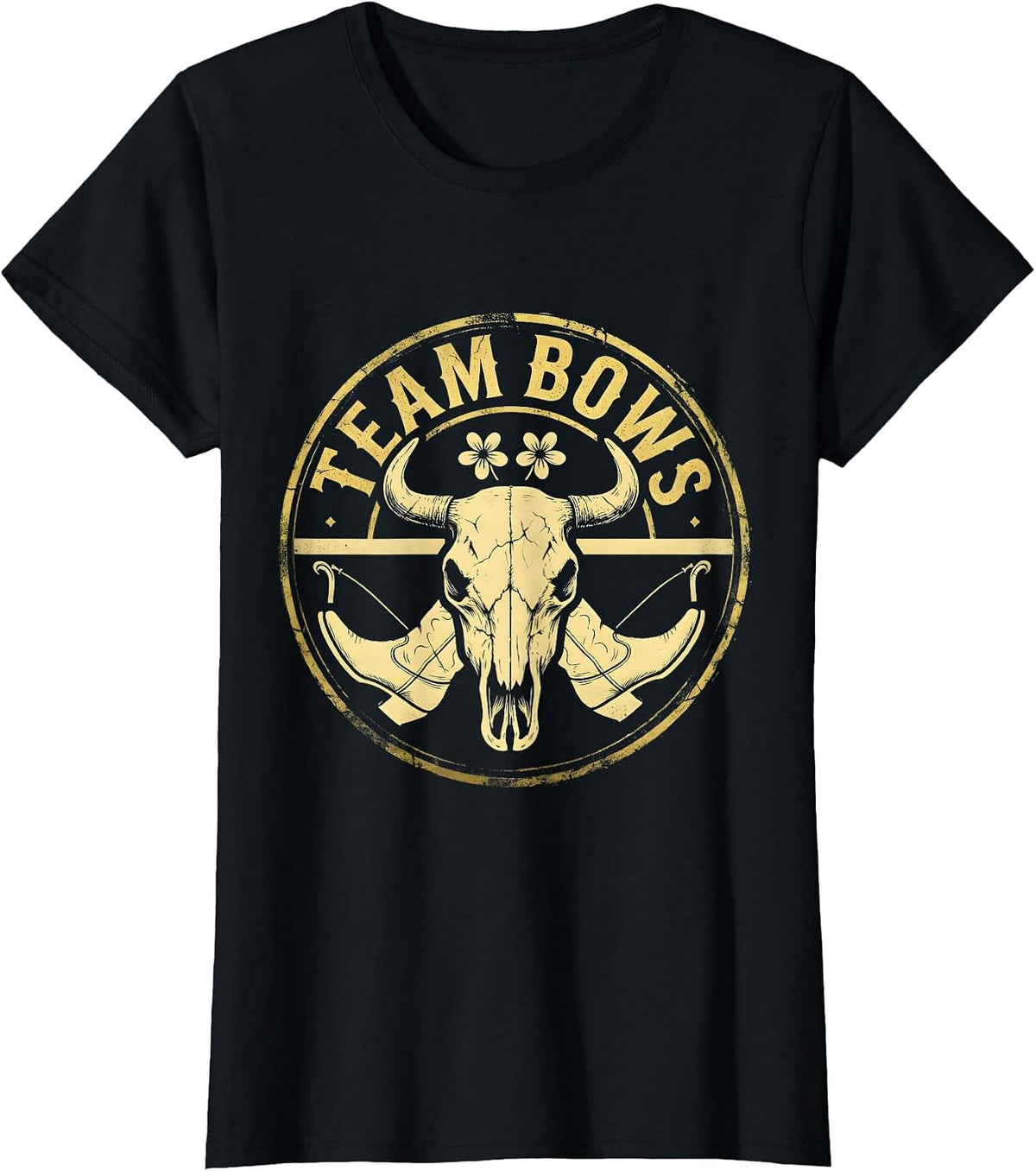 Team Bows Boho Western Gender Reveal Family Tribute T-Shirt - Black