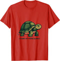 Men's I Carry My Home Slowly Funny Turtle Lover Mascot Logo T-Shirt - Red