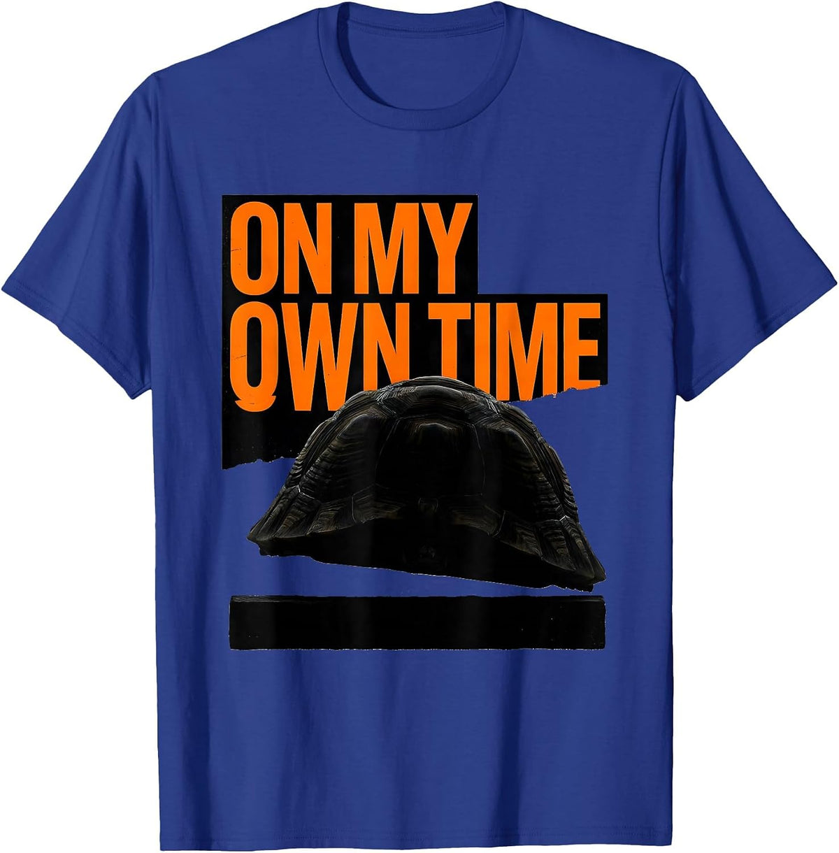 On My Own Time Brutalist Turtle Lover Gift Tortoise Humor T-Shirt - Royal Blue