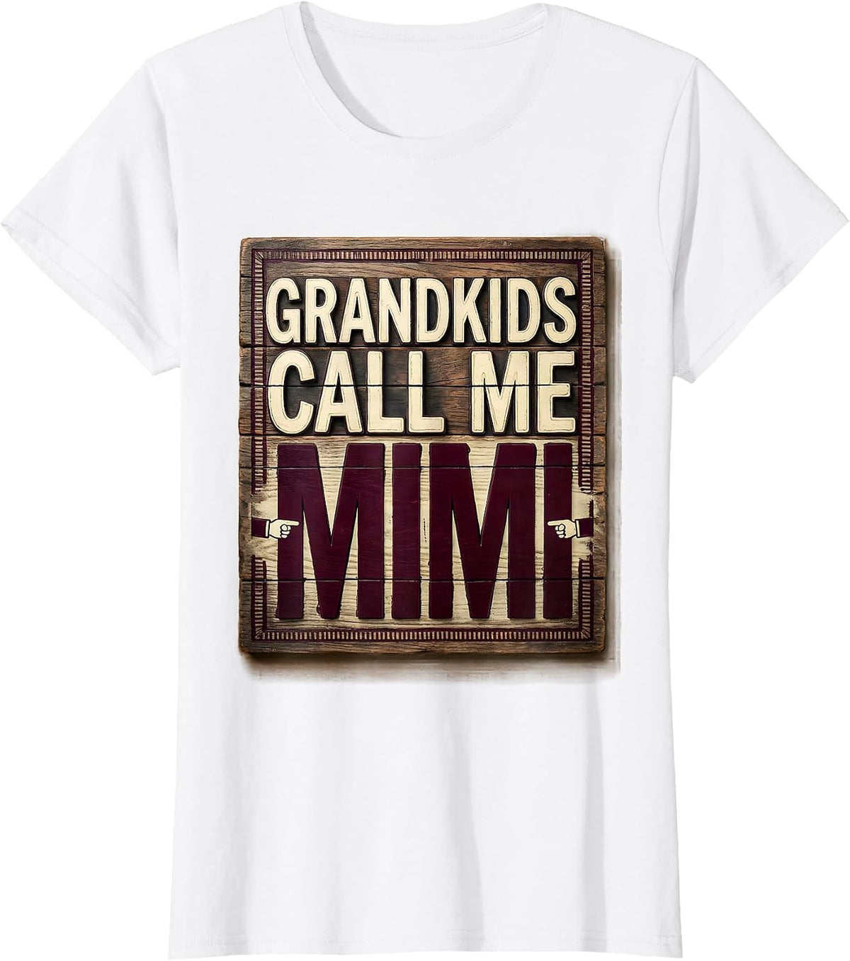 Women's Grandkids Call Me Mimi Grandmother Design T-Shirt - White