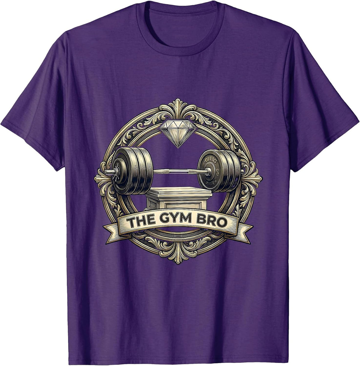 The Gym Bro Funny Tarot Card Gym Humor Occult Parody T-Shirt - Purple