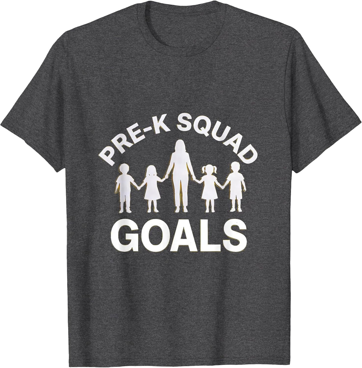 Pre-K Squad Goals Preschool Teacher Design T-Shirt - Dark Heather Grey