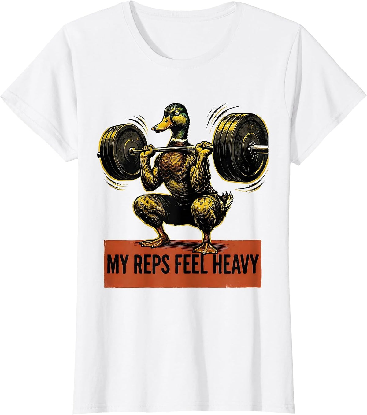 Women's My Reps Feel Heavy Funny Gym Weightlifting Workout Humor T-Shirt - White