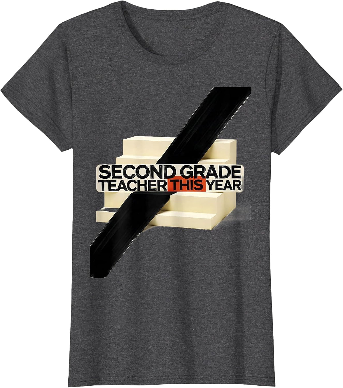 Women's Second Grade Teacher This Year Minimalist Back To School T-Shirt - Dark Heather Grey