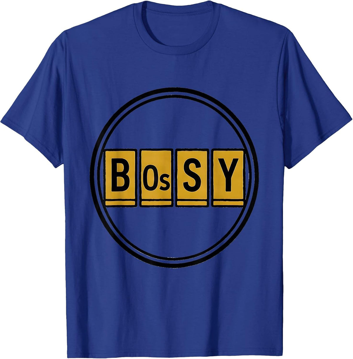 Men's BOSSY Funny Periodic Table Chemistry Science Humor T-Shirt - Royal Blue