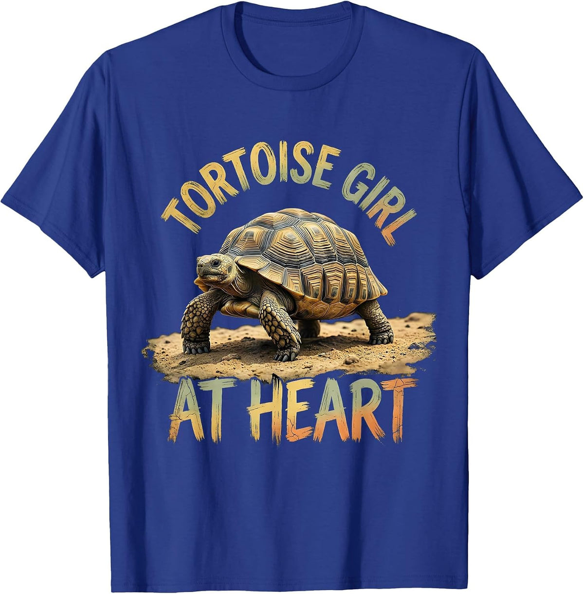 Tortoise Girl At Heart Boho Summer Casual Tortoise Lover T-Shirt - Royal Blue