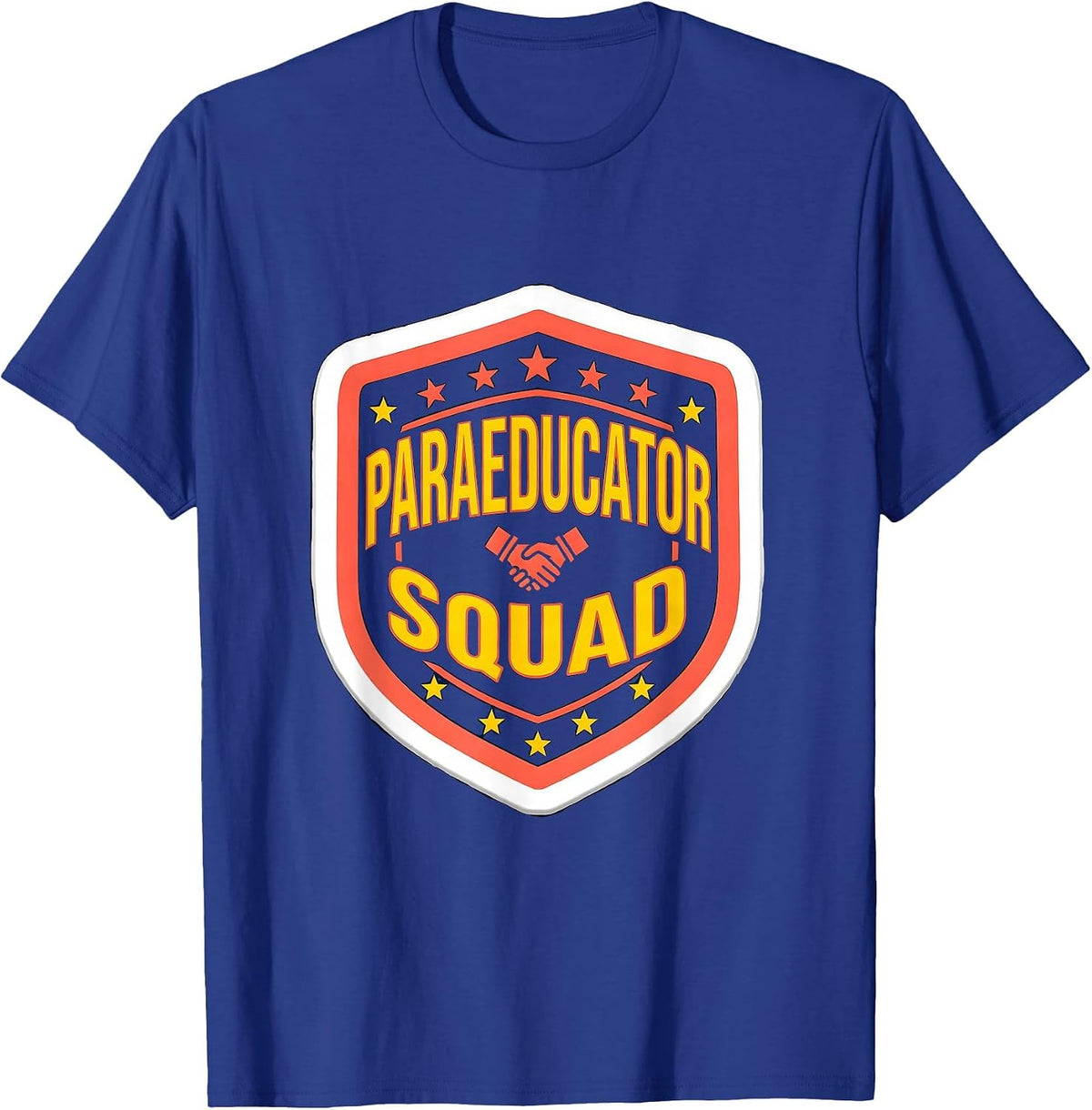 Paraeducator Squad Sticker Style Teacher Appreciation Gift T-Shirt - Royal Blue