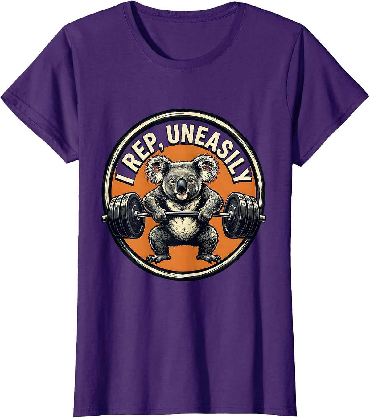 Women's I Rep, Uneasily Funny Gym Workout Weightlifting Humor T-Shirt - Purple