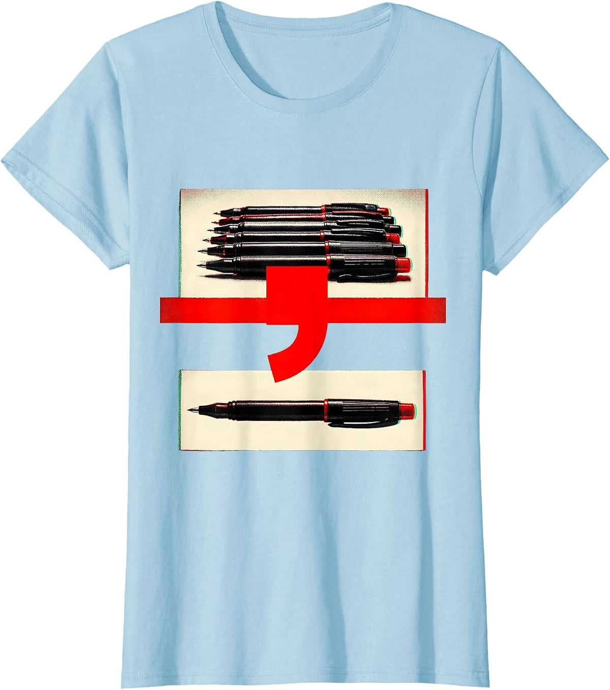 Correction Desk Registers Grammar Teacher Humor Gift T-Shirt - Baby Blue