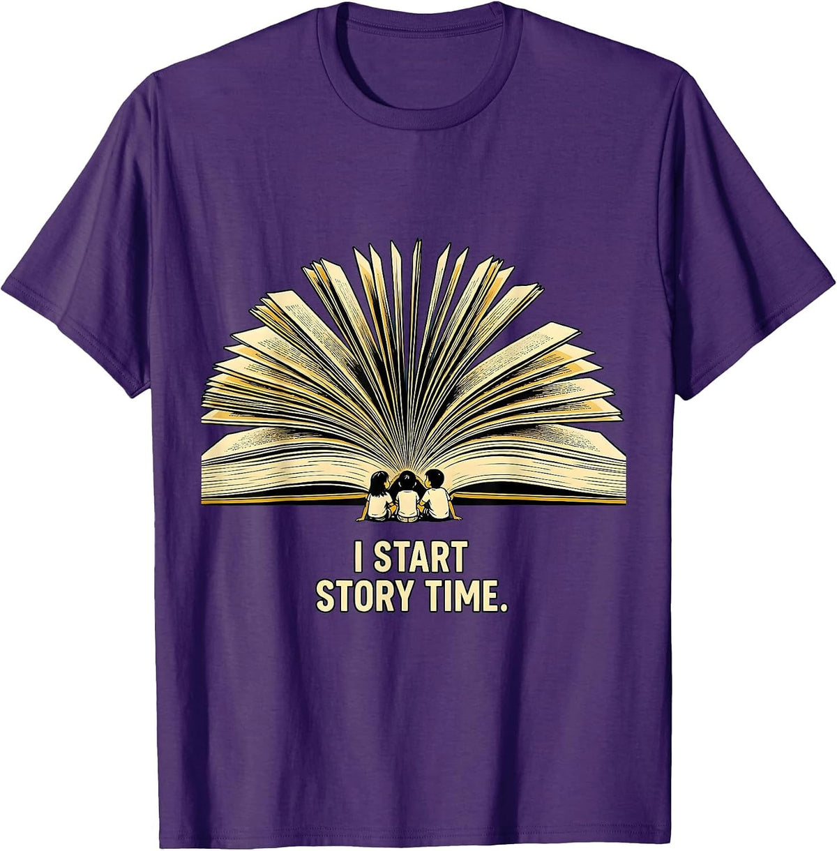 I Start Story Time Funny Bookworm Reader Book Lover Gift T-Shirt - Purple