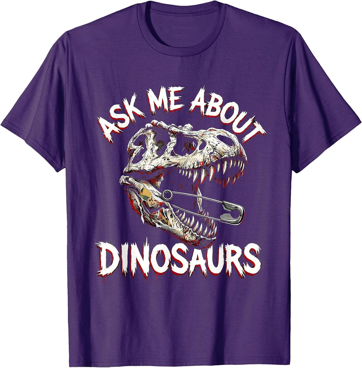 Ask Me About Dinosaurs Kids Dino Lover Design T-Shirt - Purple
