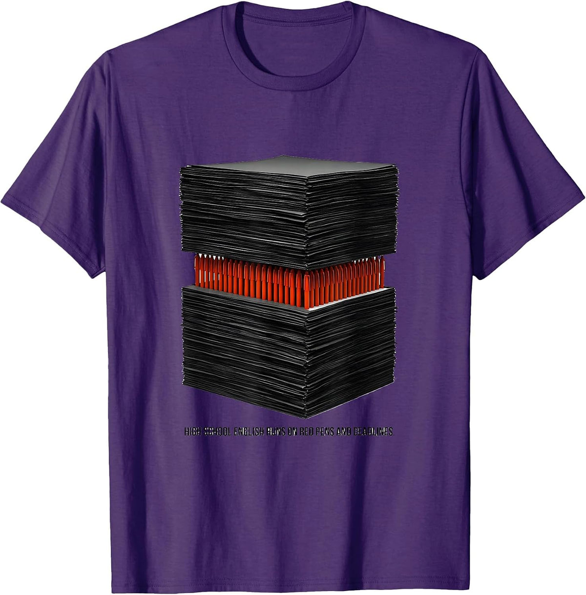 Men's High School English Runs On Red Pens And Deadlines Teacher T-Shirt - Purple