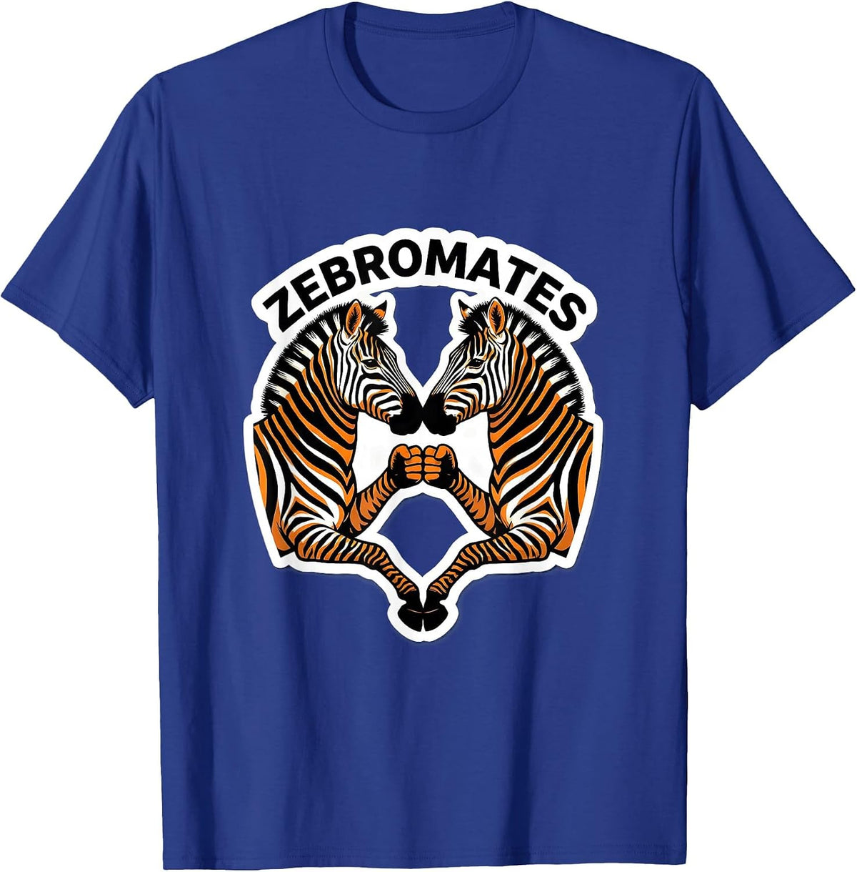 Zebromates Funny Zebra Duo Gym Humor Animal Lover T-Shirt - Royal Blue