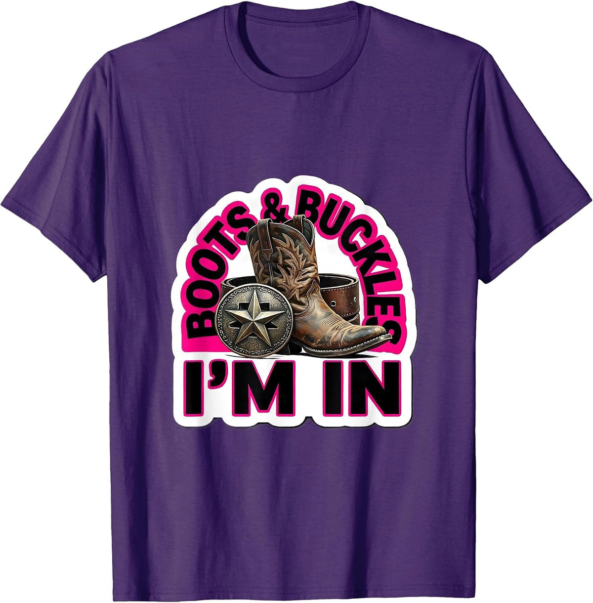 Men's Boots & Buckles I'm In Western Cowgirl Rodeo Lifestyle Pride T-Shirt - Purple