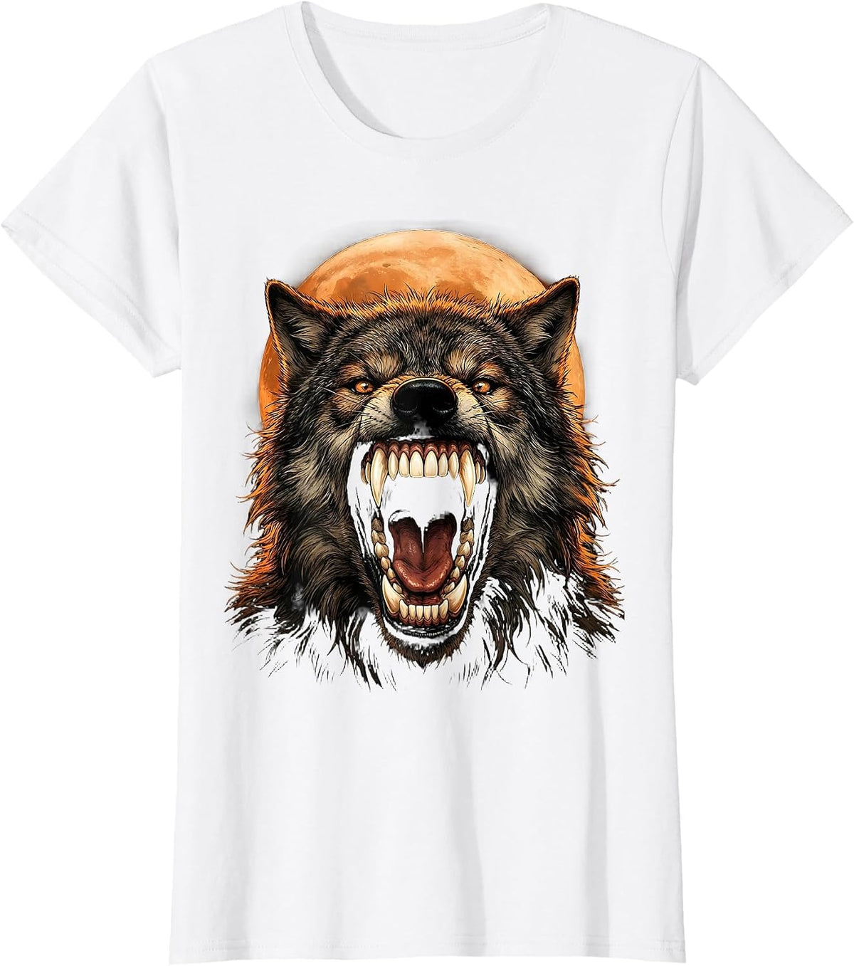 Women's Dental Halloween Werewolf Sparkling Fangs T-Shirt - White