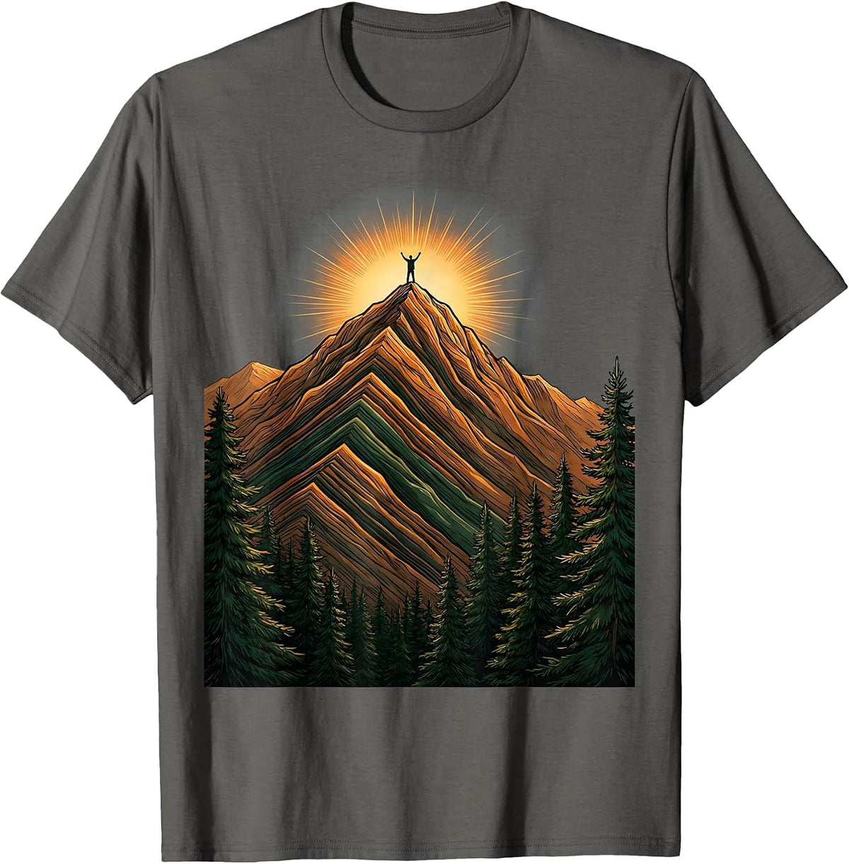 Men's School Counselor Mountain Summit Graphic T-Shirt - Asphalt Grey