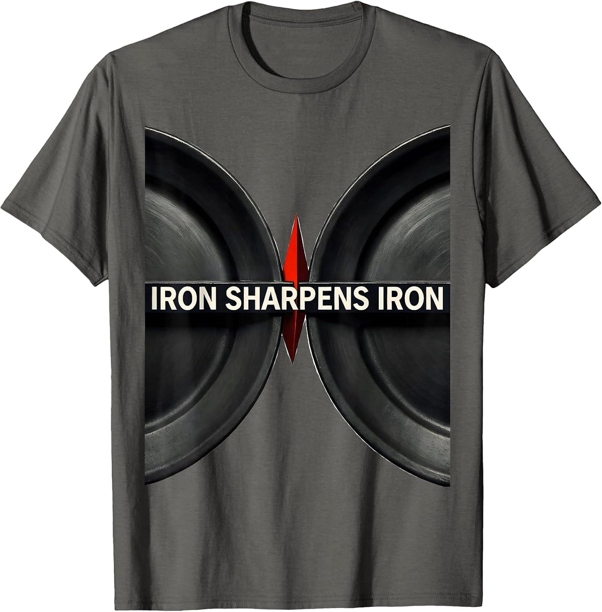 Men's Iron Sharpens Iron Constructivist Faith-Based Gym Workout T-Shirt - Asphalt Grey