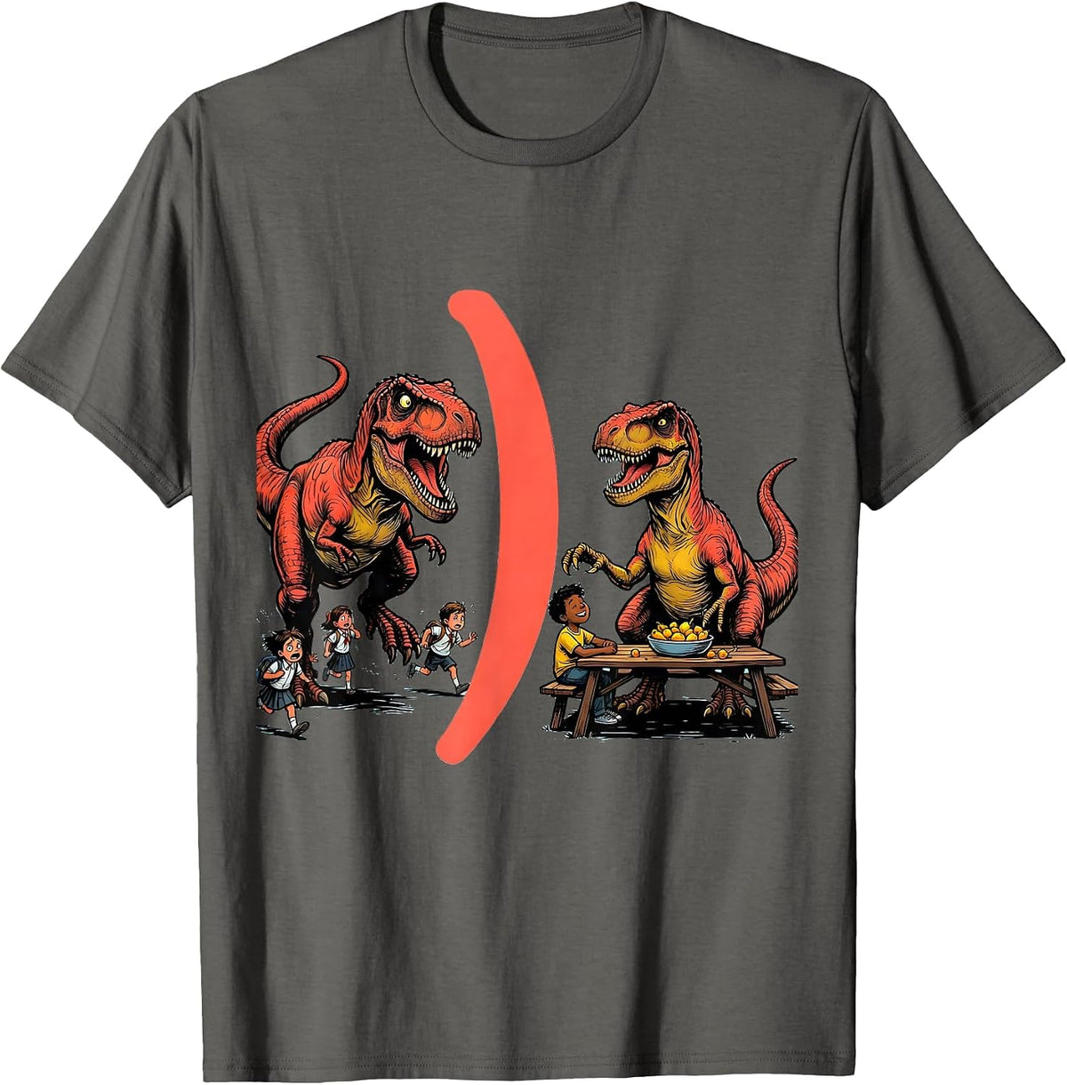 Men's Carnotaurus Punctuation Humor Funny Grammar Teacher Gift T-Shirt - Asphalt Grey