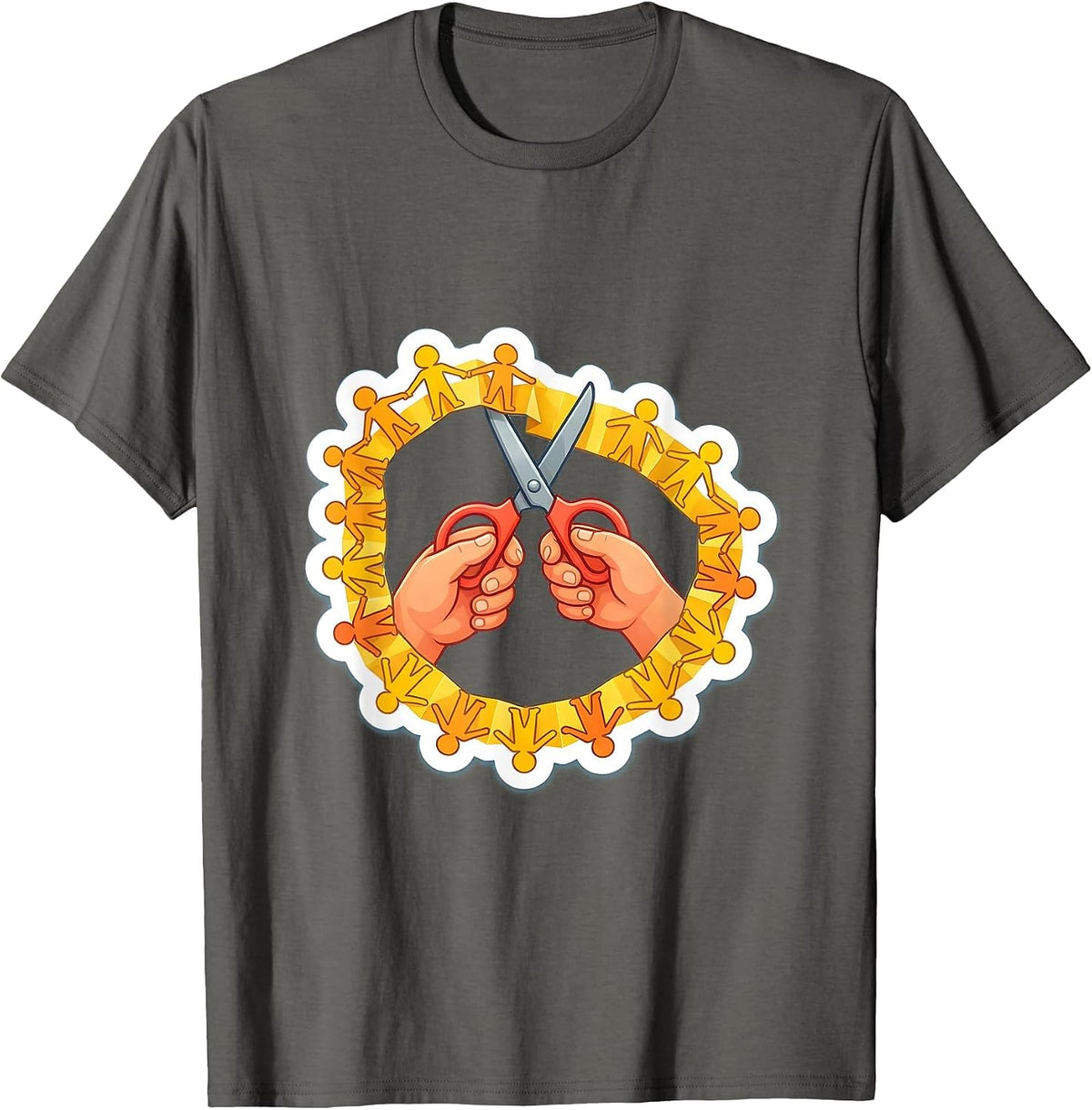 PreK Teacher Paper Chain Kids Graphic T-Shirt - Asphalt Grey