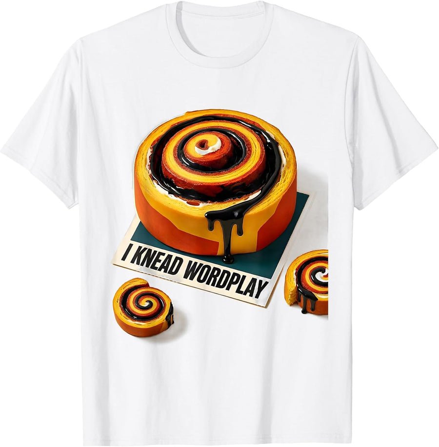 Men's I Knead Wordplay Funny Synonym Rolls Grammar Pun Teacher T-Shirt - White