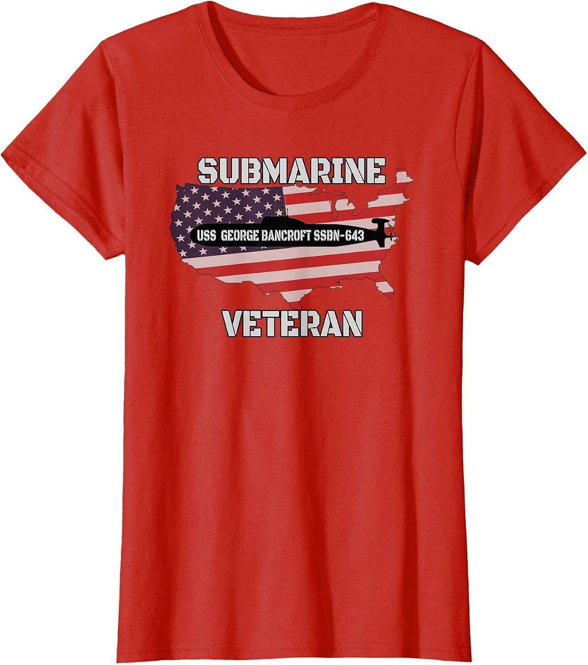 USS Bancroft SSBN-643 Submarine Veterans Day Father Grandpa T-Shirt - Red