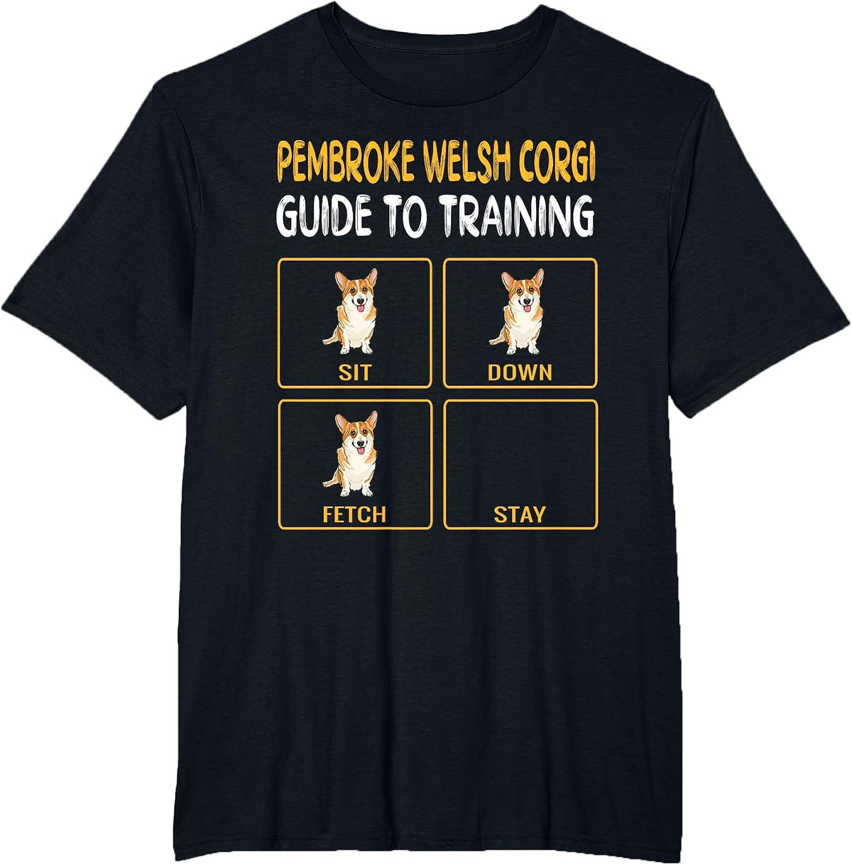 Pembroke Welsh Corgi Guide to Training Dog Obedience T-Shirt - Black
