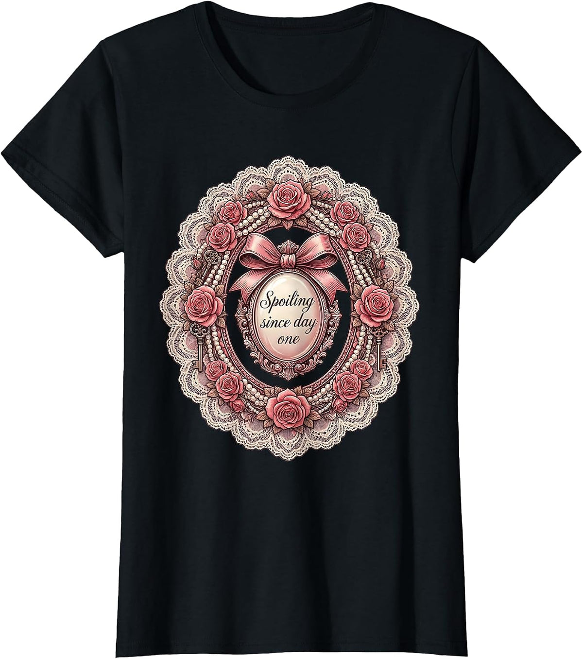 Spoiling Since Day One Mimi Design T-Shirt - Black