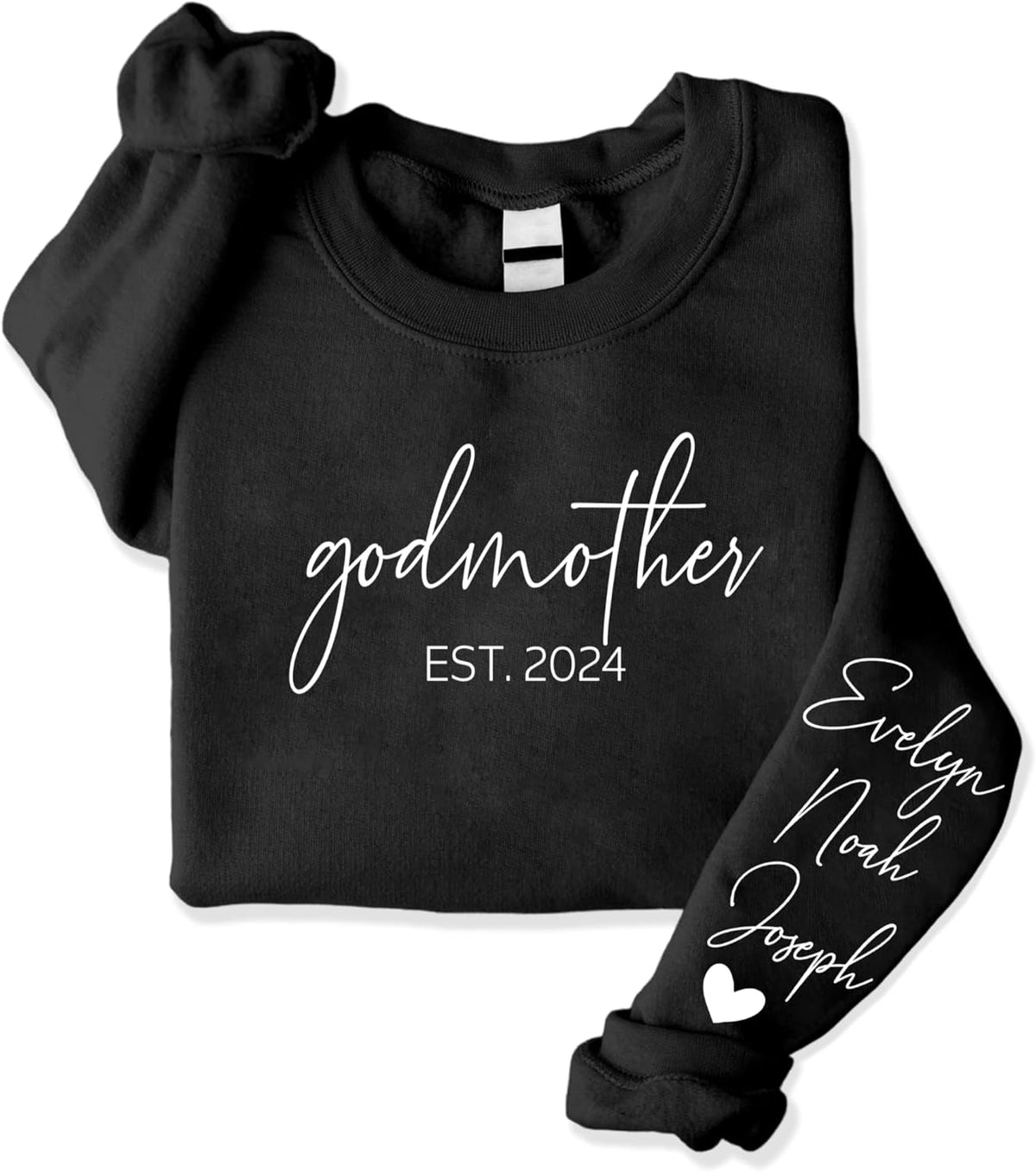 Nonnie Personalized Mama Grandma Sweatshirt with Kids Name on Sleeve - Custom Gifts for Mom Mothers Day Birthday Christmas -