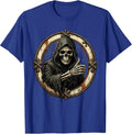 Grim Reaper Thumbs Up Dark Humor Graphic T-Shirt - Royal Blue