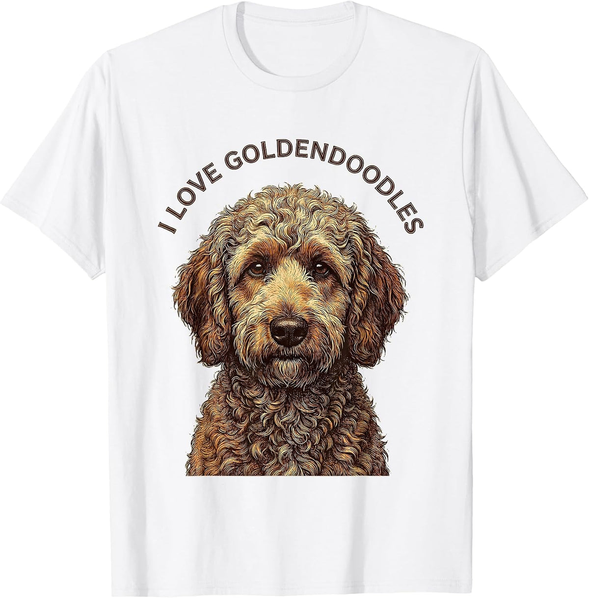 Men's I Love Goldendoodles Vintage Goldendoodle Portrait Animal T-Shirt - White