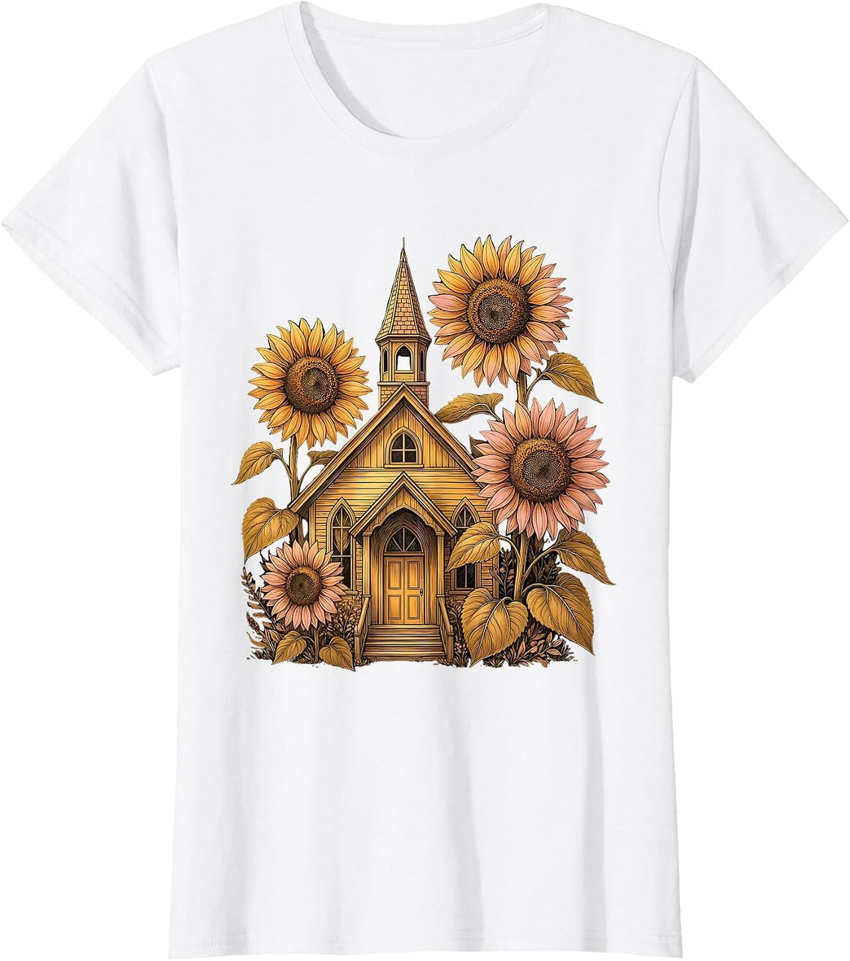 Second Grade Teacher Schoolhouse Sunflower Design T-Shirt - White