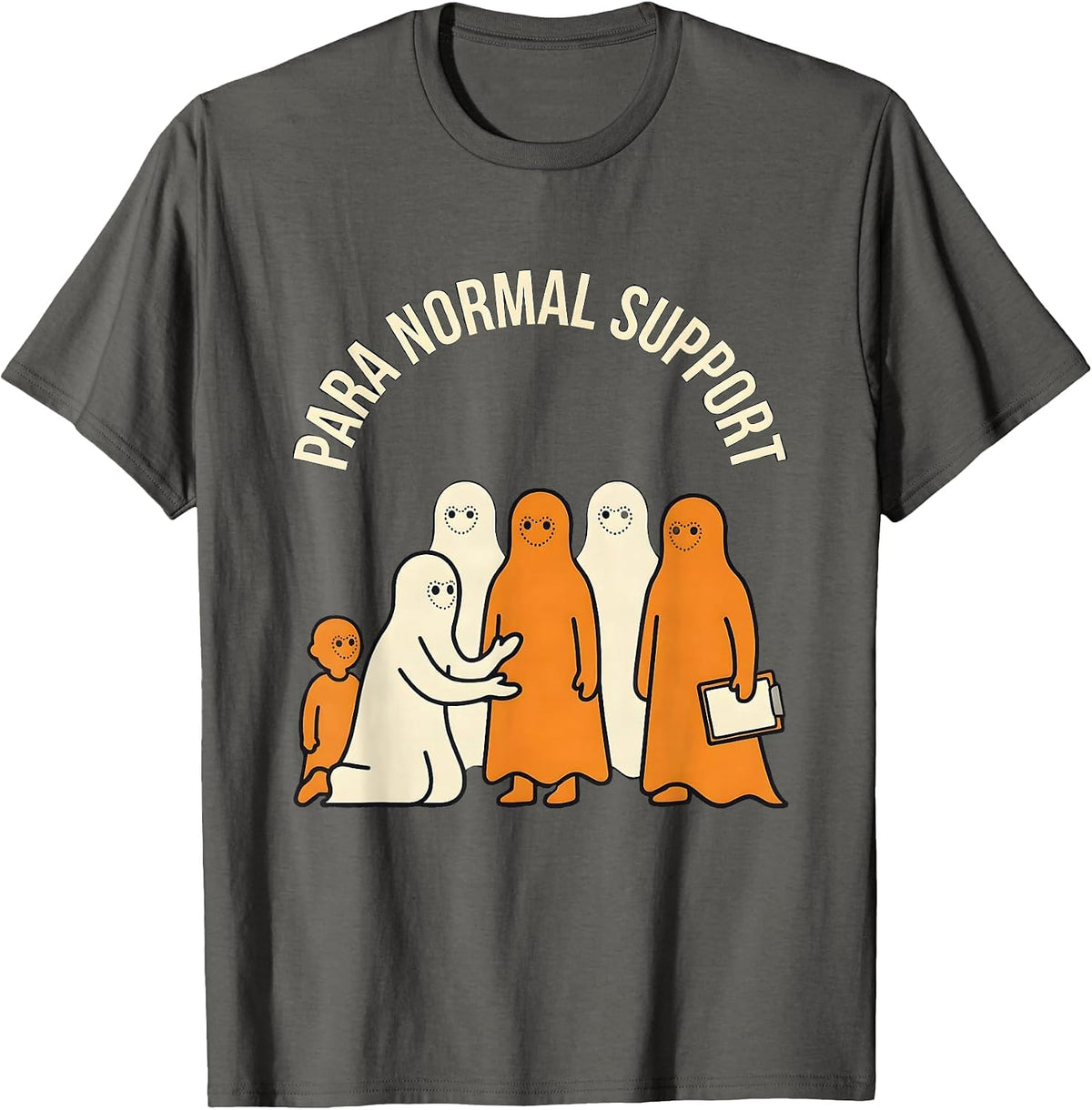 Para Normal Support Ghost Paraeducator Halloween T-Shirt - Asphalt Grey